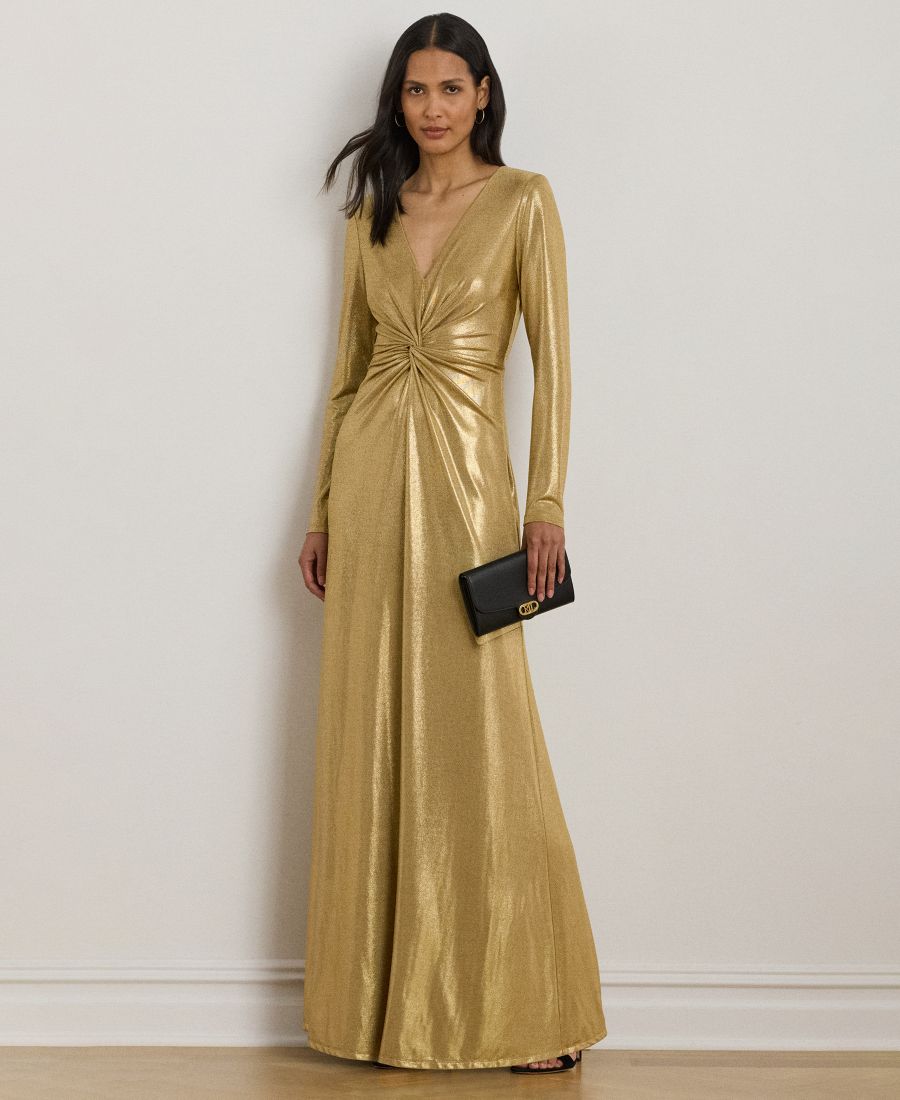 

Женское платье с длинными рукавами Lauren Ralph Lauren, Relic Gold/Gold Foil