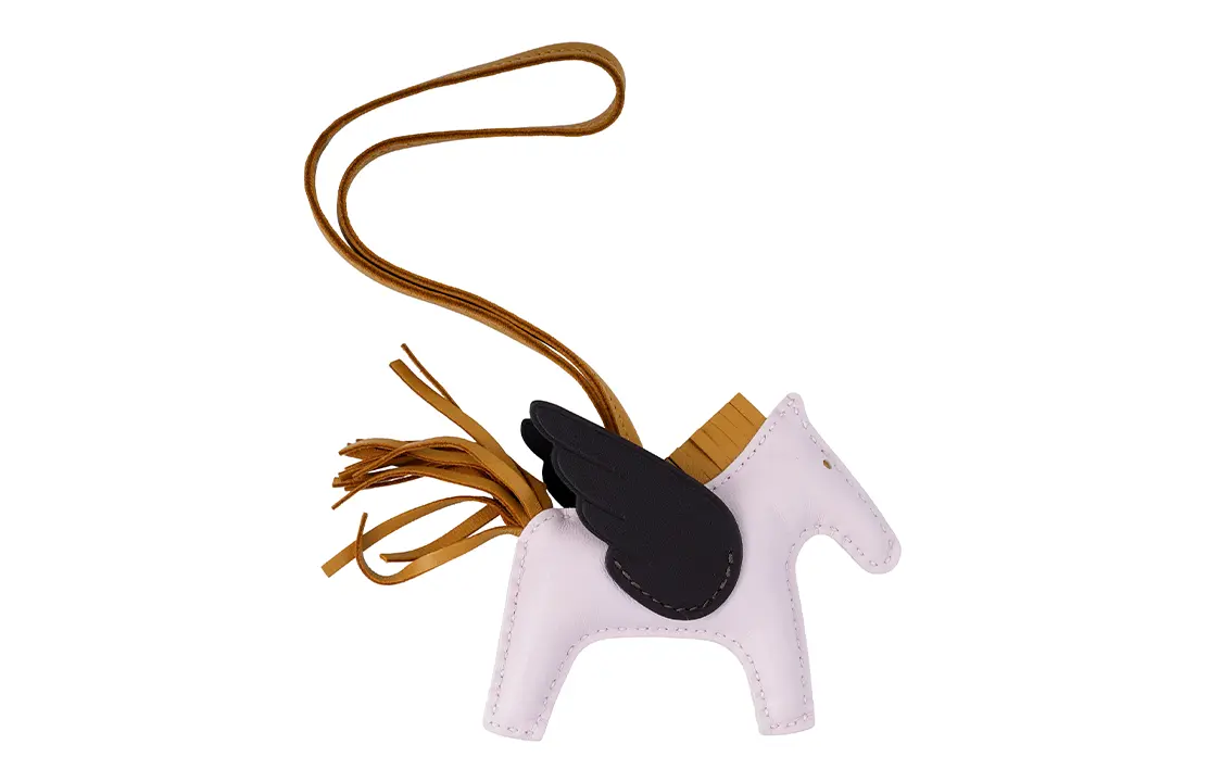 HERMES Ожерелье из овчины унисекс фиолетовое/черное/коричневое, Purple/Black/Brown — фото 4