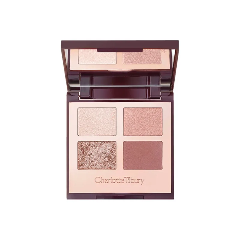Charlotte Tilbury Тени для век CT Luxurious Color 4 Colors, Pink Brown Delicate Clear, легко растушевываются, 5.2г/6г, подарок на день рождения, EXAGGER-EYES Iridescent Gaze