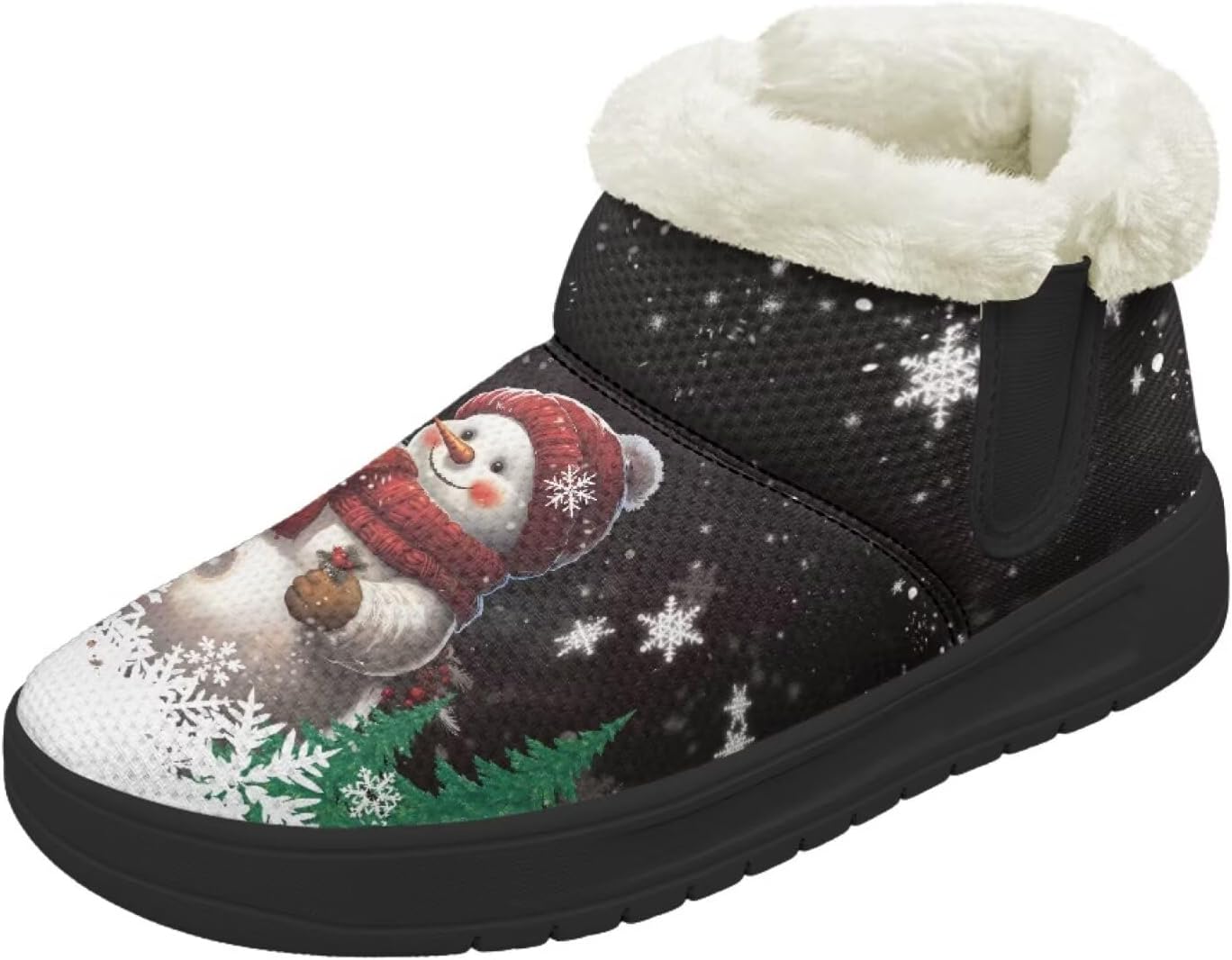 

Рождественские снежные ботинки Forchrinse для женщин и мужчин, зимние теплые ботильоны, удобные, с легким надеванием, походные ботинки, рождественская обувь, Christmas Snowman