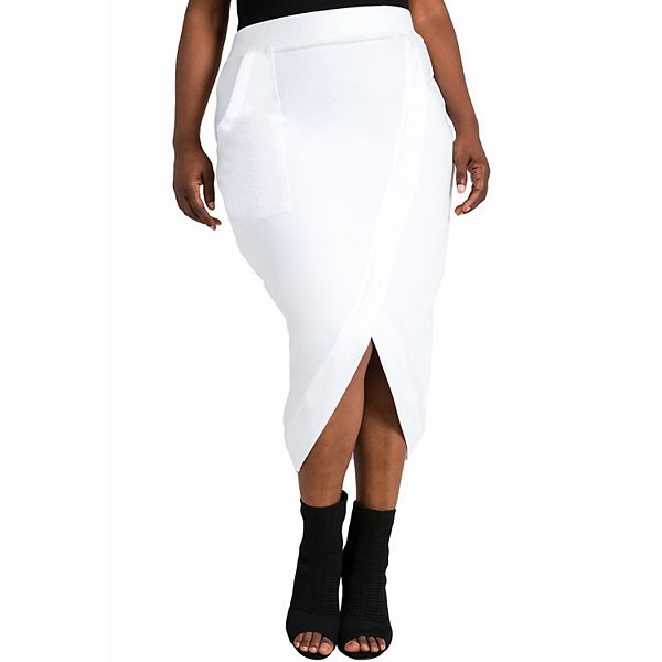 

Юбка с перекрестным кроем из френч тери для женщин plus size curvy Poetic Justice