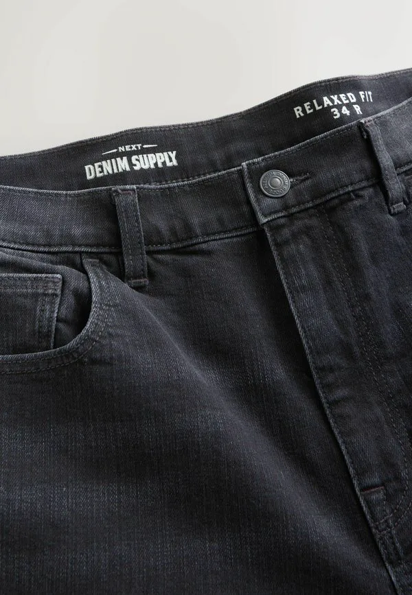 Классические эластичные джинсы свободного кроя Next, Washed Black Crosshatch — фото 2