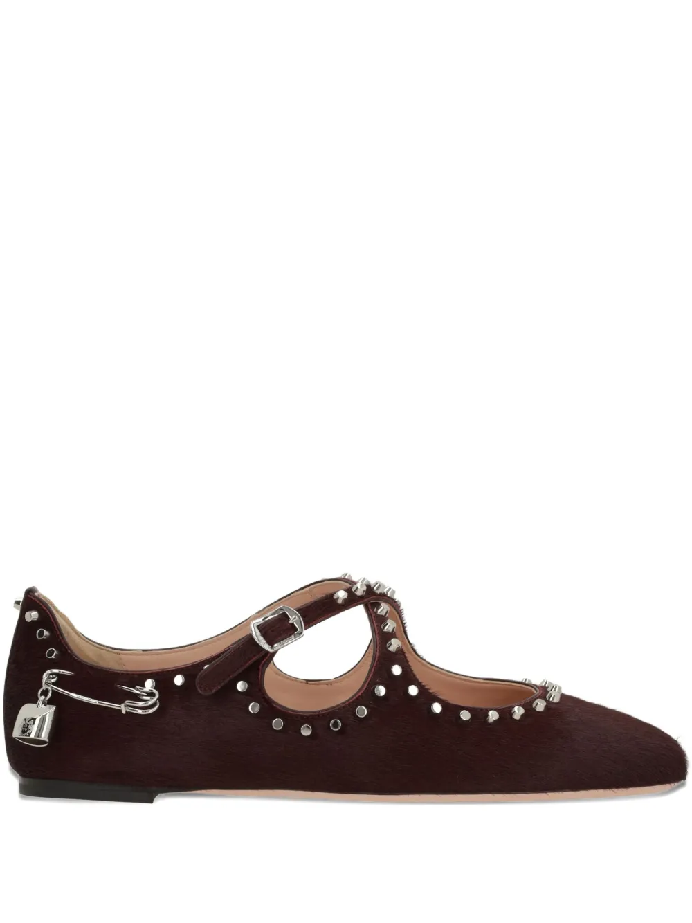 Балетки, украшенные заклёпками Bally, коричневый