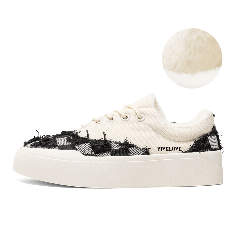 

Теплые, нескользящие и износостойкие низкие мужские кроссовки YIVELOVE, Black (Fleece-Lined)