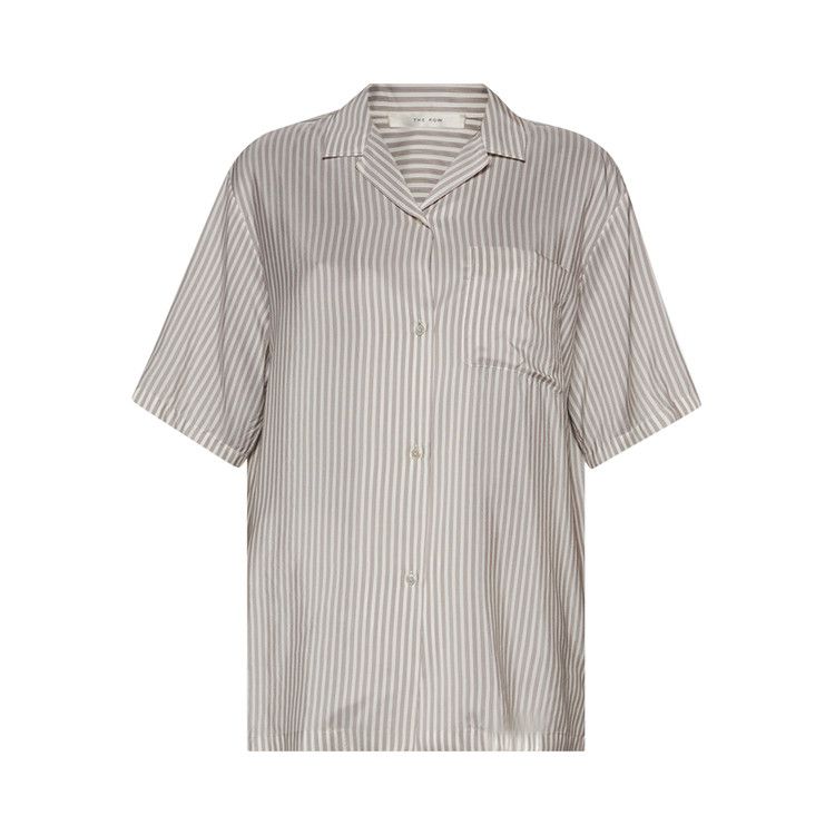 

Рубашка The Row Jorge Shirt, White/Grey