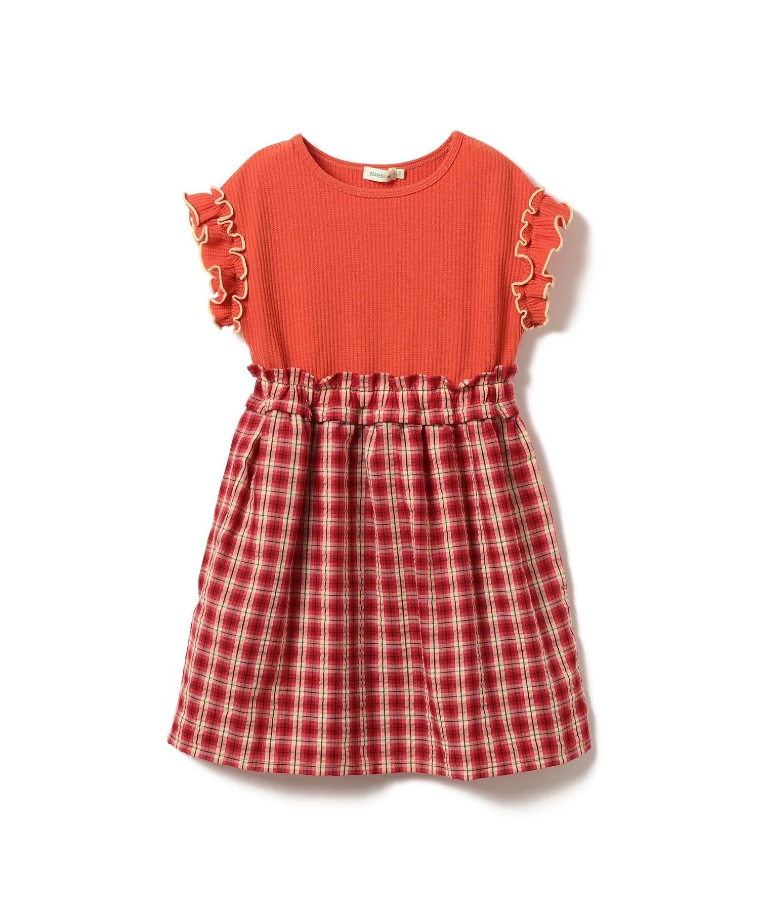 Платье Waffle Switch Dress 2026SS (90~140 см) Beams Mini, Orange