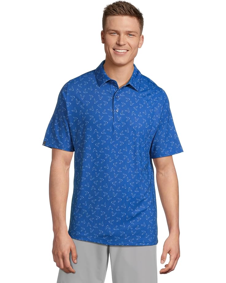 

Поло Callaway All Over Large Chev Printed Polo, цвет Galaxy Blue