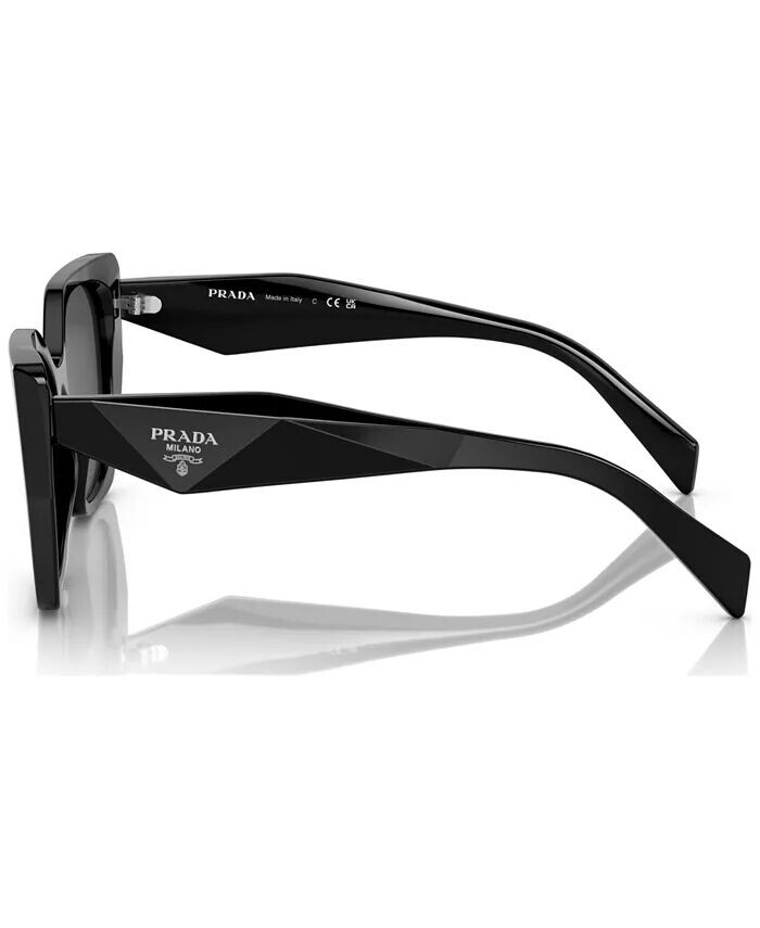 Круглые женские солнцезащитные очки с низкой перемычкой, PR 19ZS PRADA, черный — фото 3