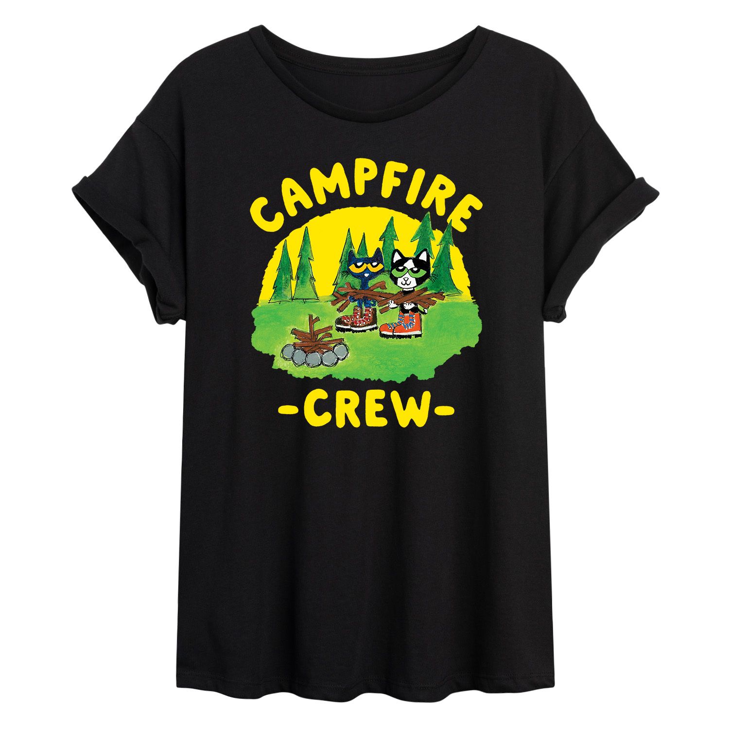 

Большая футболка с рисунком кота Пита для юниоров «Campfire Crew» Licensed Character