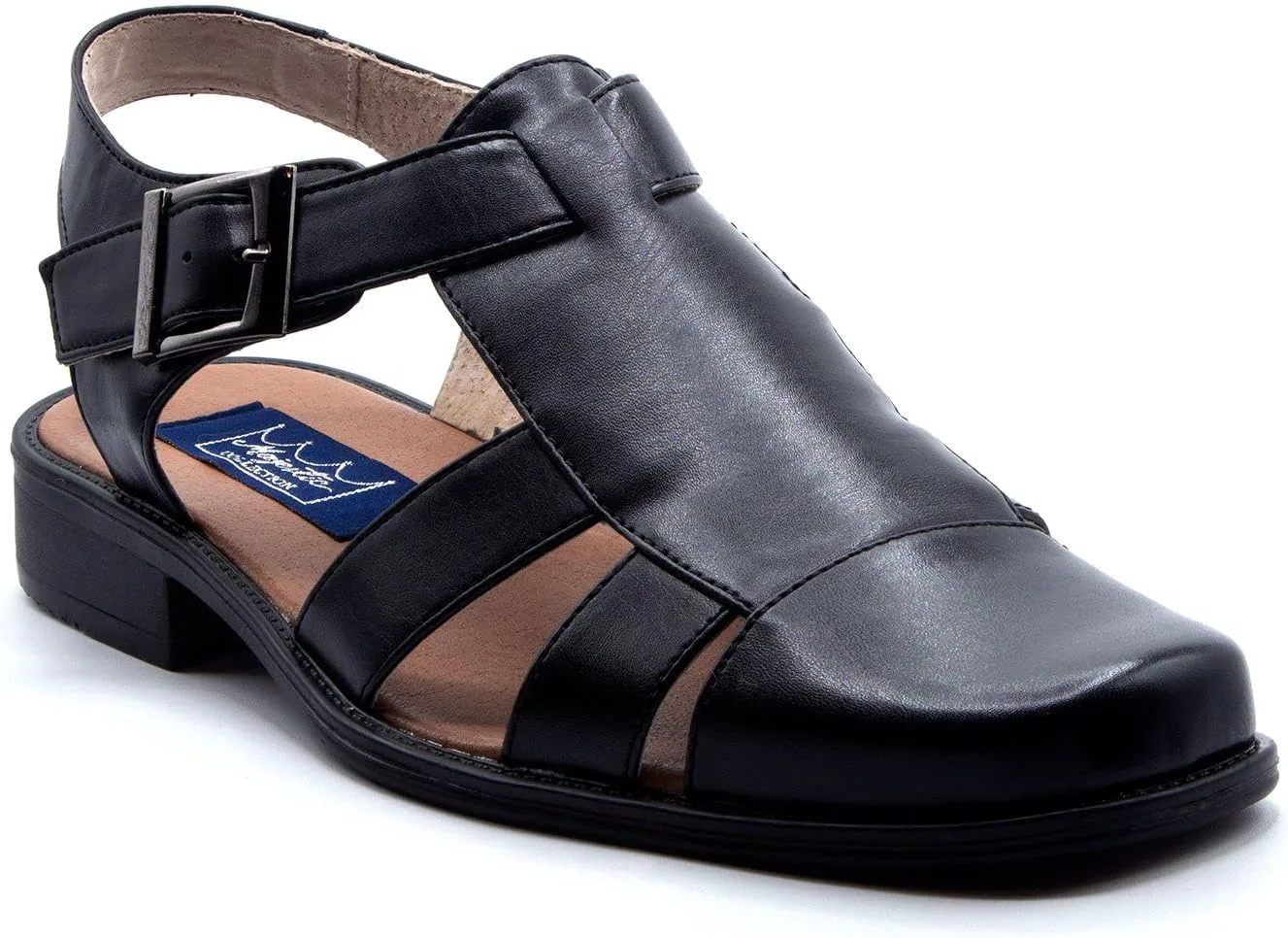 

Мужские закрытые сандалии-лодочки Jazamé 44367 с текстурой змеи питона, черный