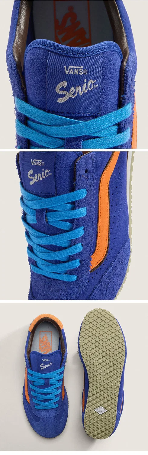 Мужские низкие кроссовки Super Low Pro Royal Cobalt/Sunset Orange от Vans — фото 4