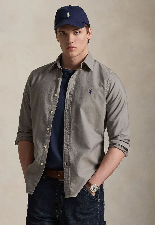 Рубашка-Оксфорд, сшитая на заказ, окрашенная методом октофиль. Polo Ralph Lauren, Perfect Grey