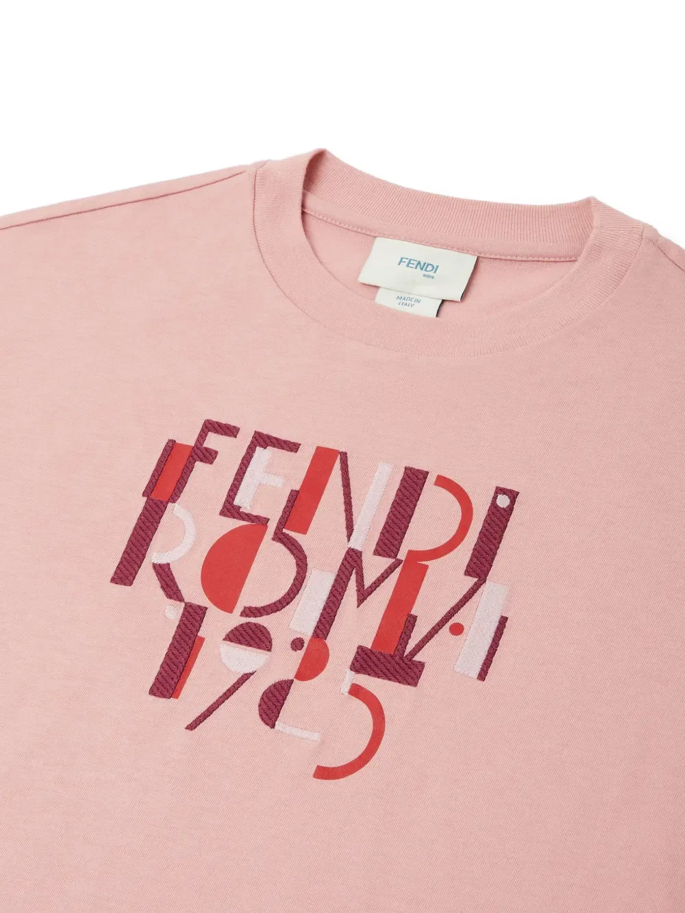 Футболка с графическим принтом Fendi Kids, розовый — фото 4