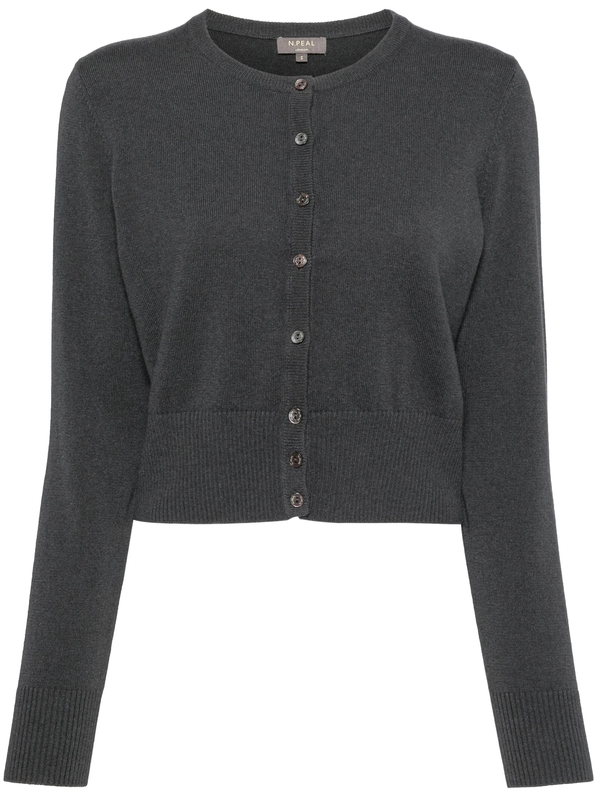 

Кардиган с круглым вырезом N.Peal, серый