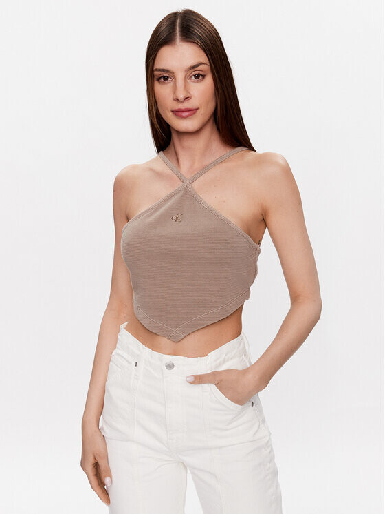 

Топ приталенного кроя Calvin Klein, бежевый