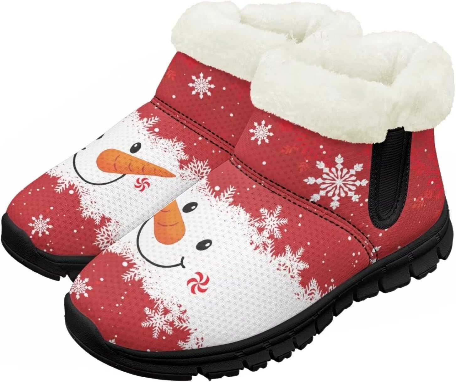 

Pzuqiu Зимние детские ботинки для мальчиков и девочек, теплые походные ботинки с меховой подкладкой для улицы, теплые прогулочные ботинки, черная подошва