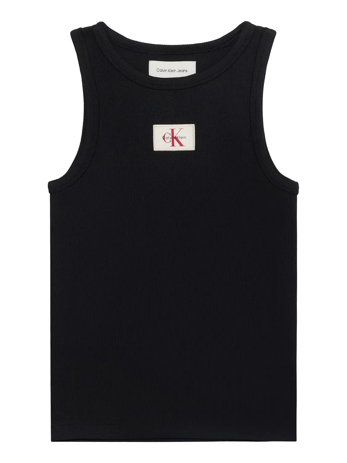 Топ Calvin Klein Jeans Monologo Patch Tank черного цвета