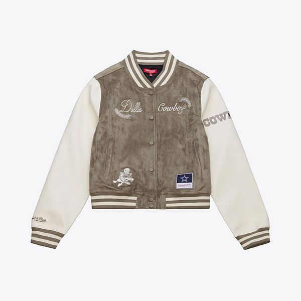 

Женская кремовая бейсбольная куртка dallas cowboys Mitchell & Ness