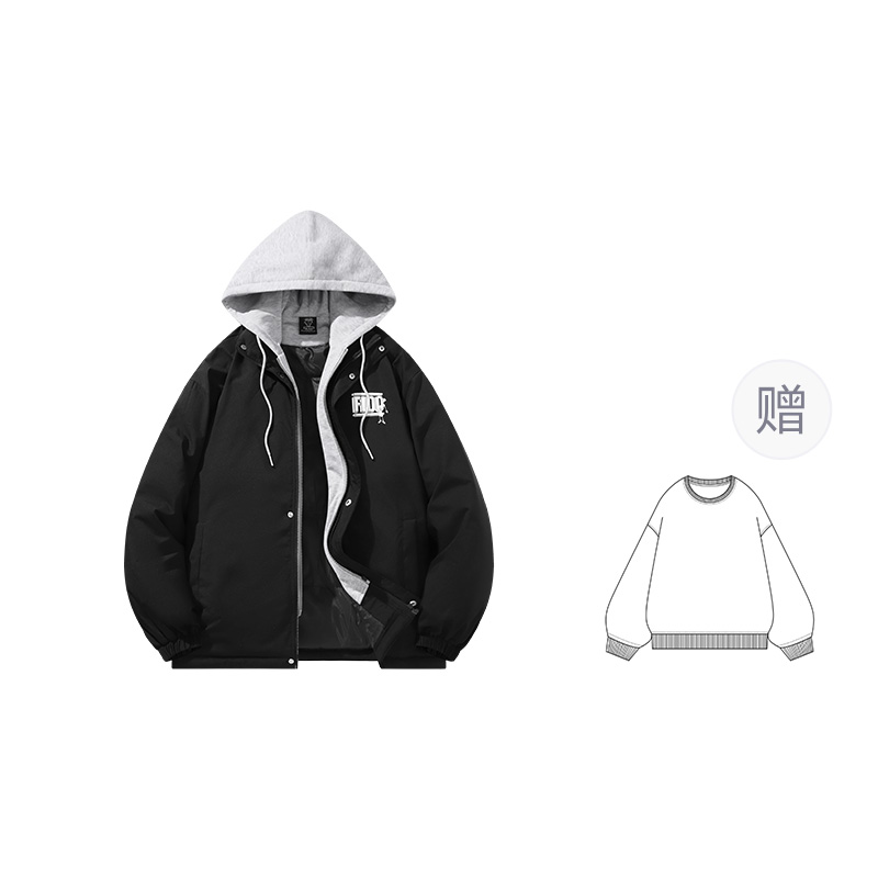 

FIDO DIDO Унисекс пуховик, Black (Comes with Sweatshirt)