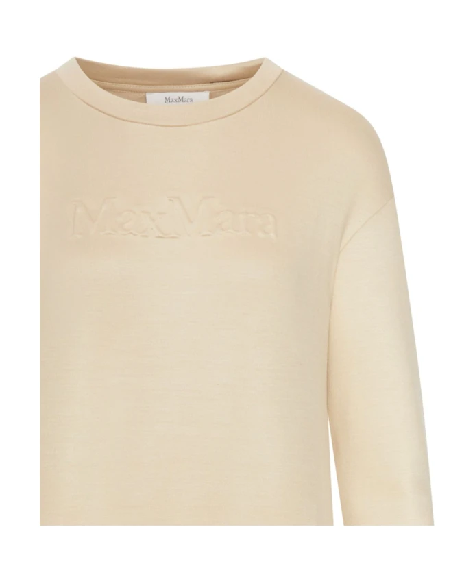 Чисто-Бежевая толстовка из шелка и нейлона Max Mara, бежевый — фото 2