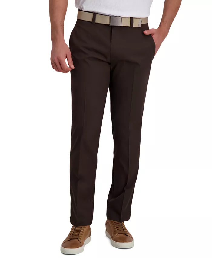 

Классические брюки Cool Right Performance Flex Straight Fit с плоской передней частью Haggar, коричневый