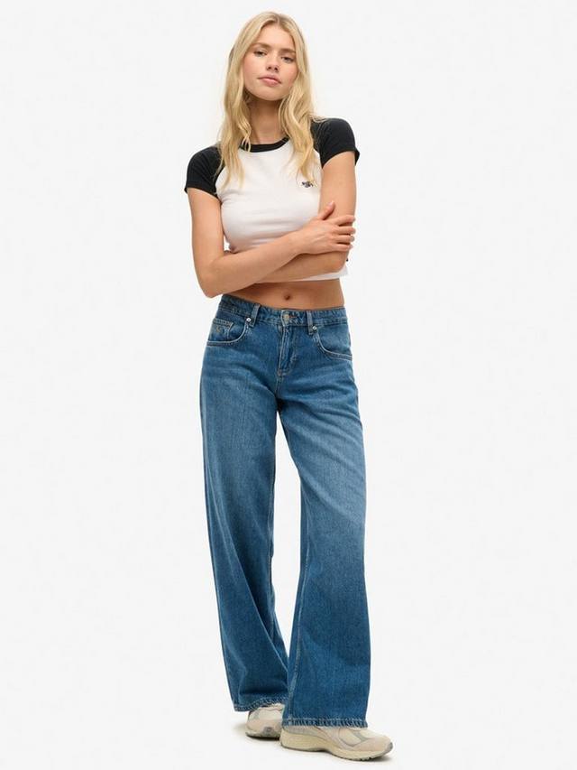 

Культовые мешковатые джинсы средней посадки Superdry, цвет Blue Vintage Wash