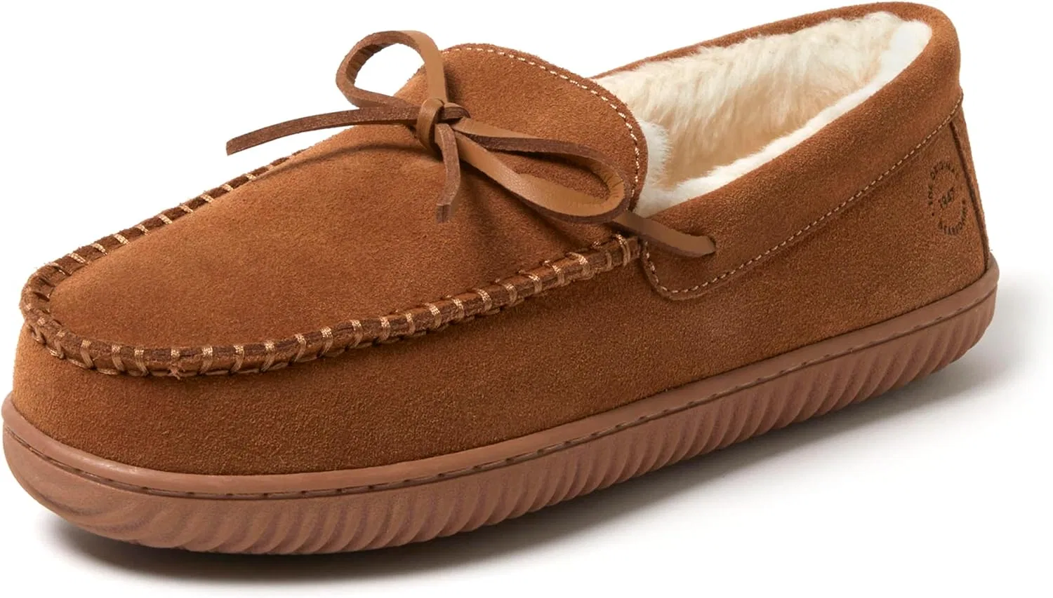 Мокасины из замши с памятью формы, Dearfoams, каштан