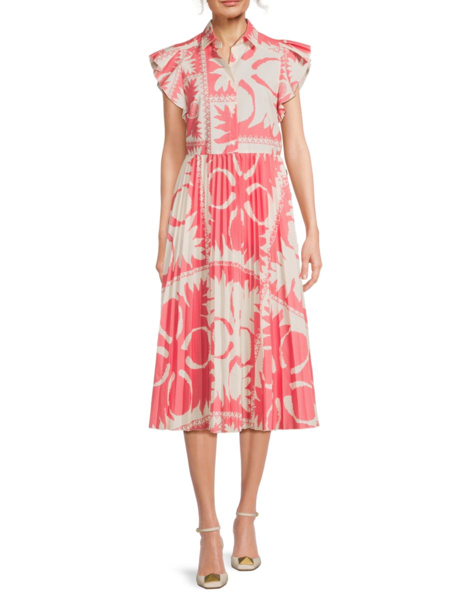 

Платье-миди А-силуэта с принтом REDValentino, цвет Fancy Pink