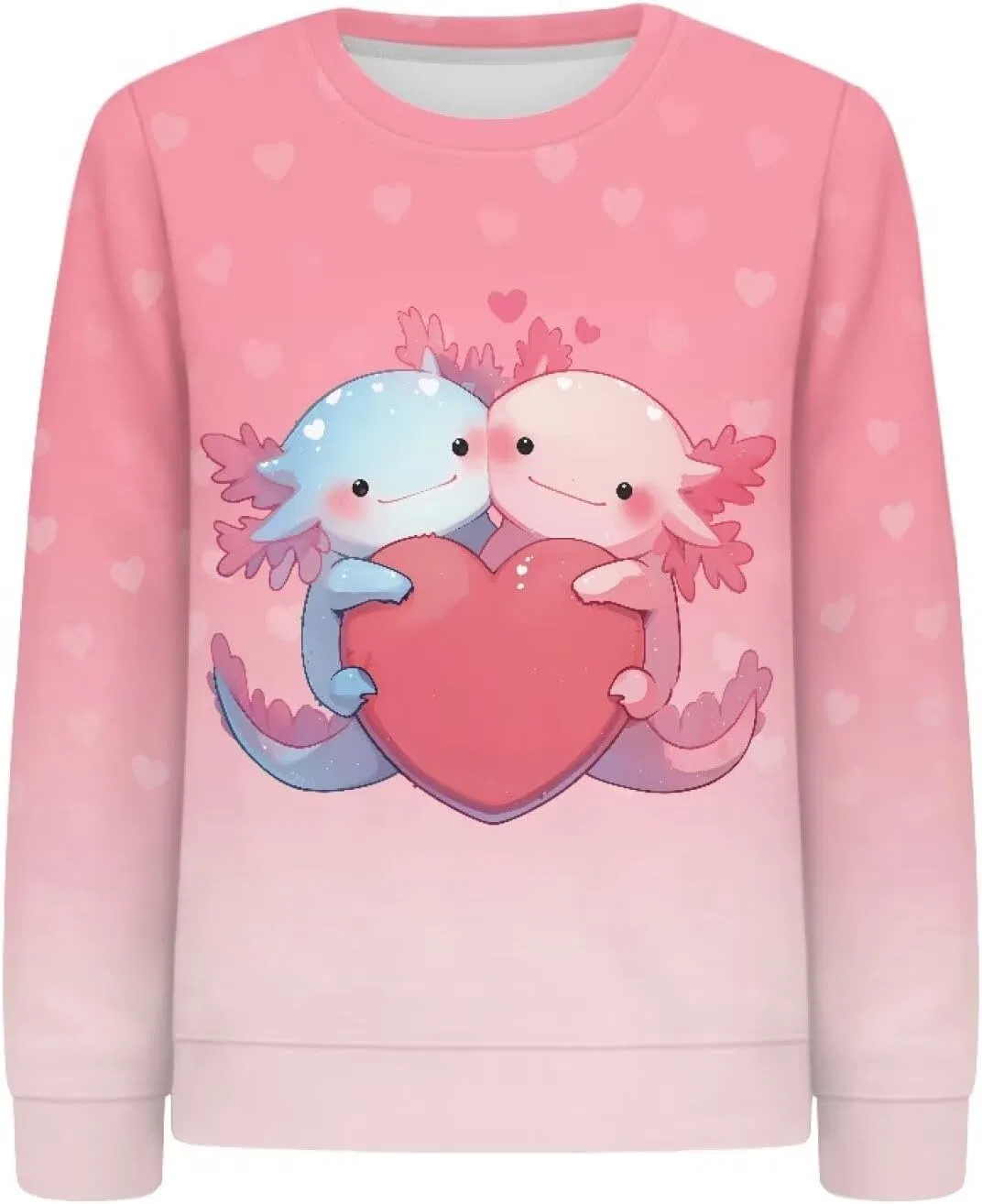 Детский свитшот с принтом Axolotl Love Heart, ZPINXIGN, 95% полиэстер + 5% спандекс — фото 4