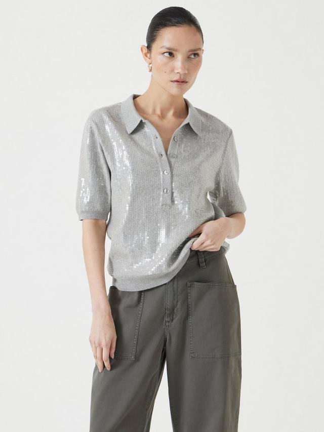 

Хлопковая поло с пайетками HUSH