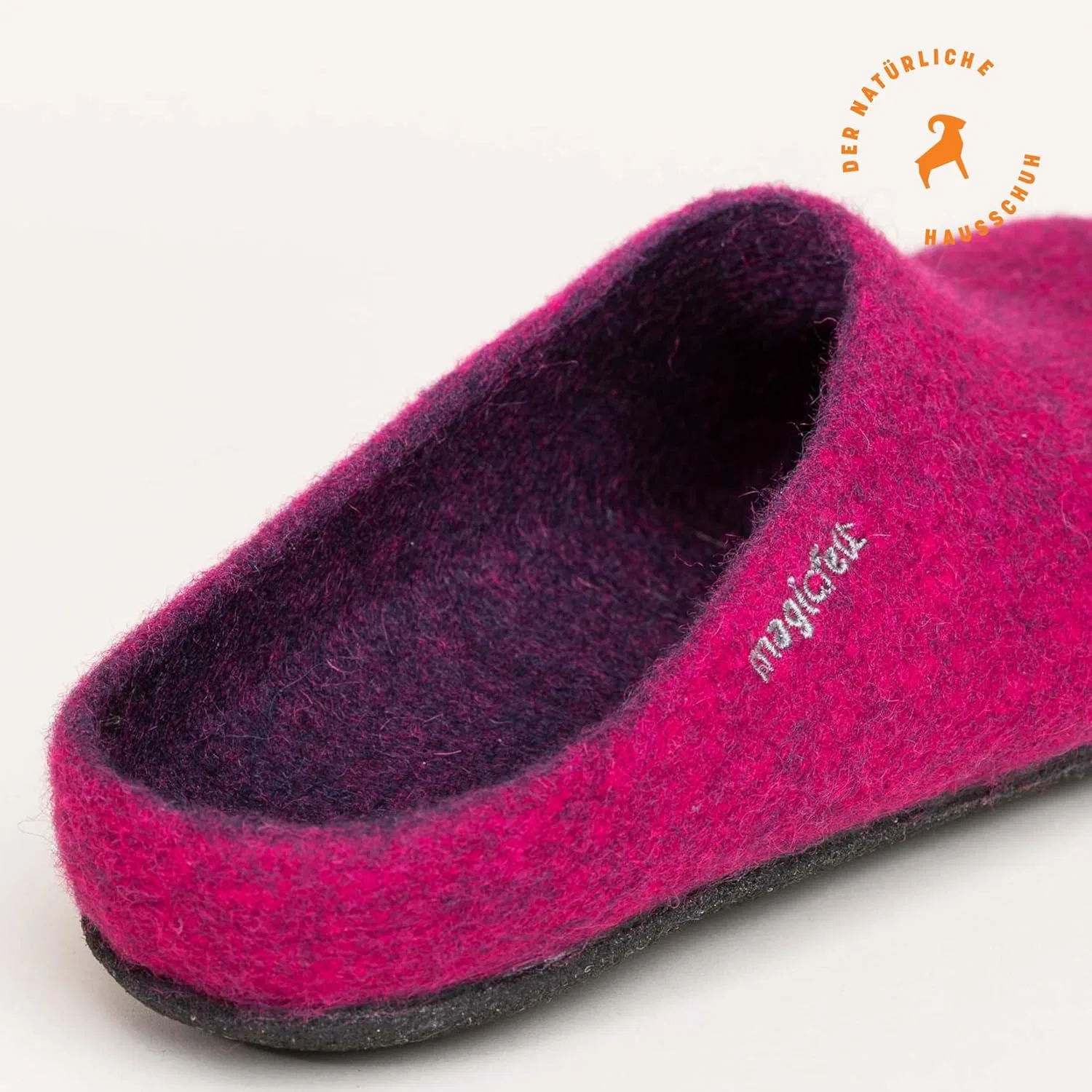 Тапочки MagicFelt AN 709 из чистой натуральной шерсти для мужчин и женщин - нескользящие и анатомической формы, Magenta — фото 4