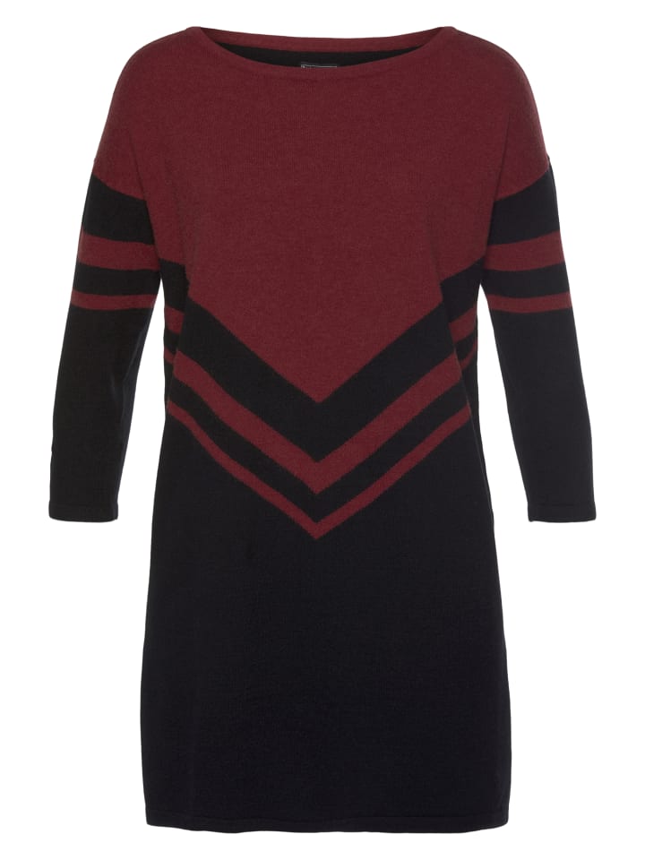 

Laura Scott Длинный свитер черного и темно-красного цвета