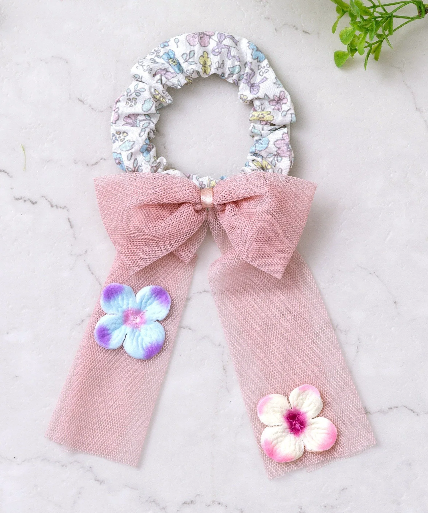 Резинка для волос из тюлевой ленты Panpantutu, Cream Rose