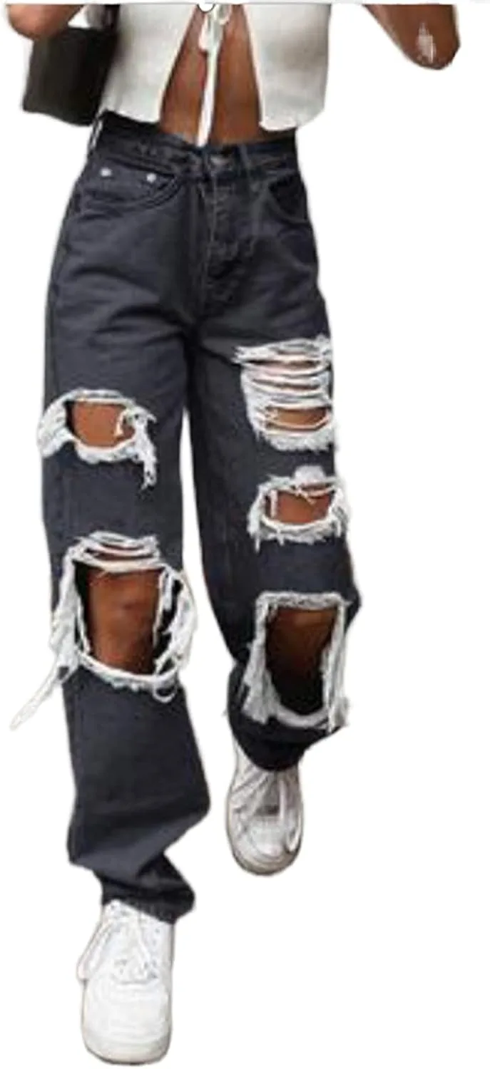 

Franhais женские широкие джинсы с высокой талией