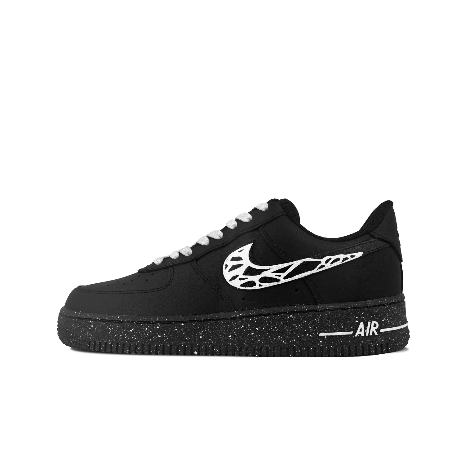 

Nike Air Force 1 противоскользящие износостойкие низкие скейтерские кроссовки унисекс черный белый серебристый, цвет Black White Silver