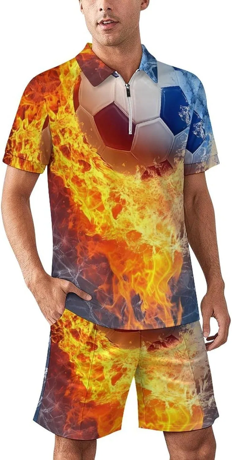 Мужской спортивный костюм с поло и шортами, Generic, Style