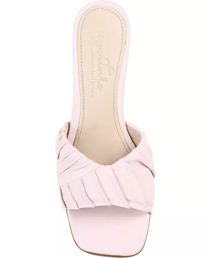 Женские босоножки Juliette с открытым носком из кожи Journee Signature, розовый — фото 4