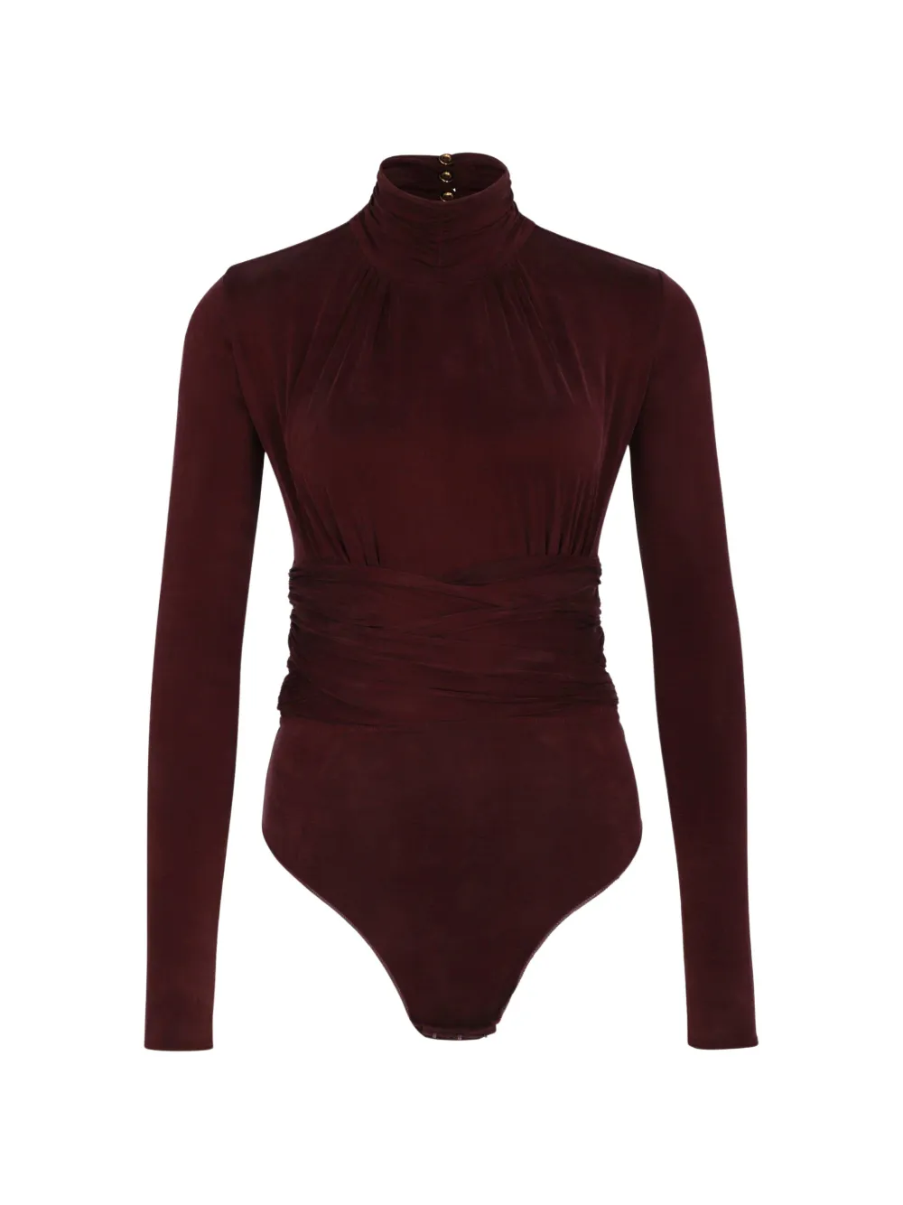 

Топ с запахом и высоким воротом Elisabetta Franchi, красный