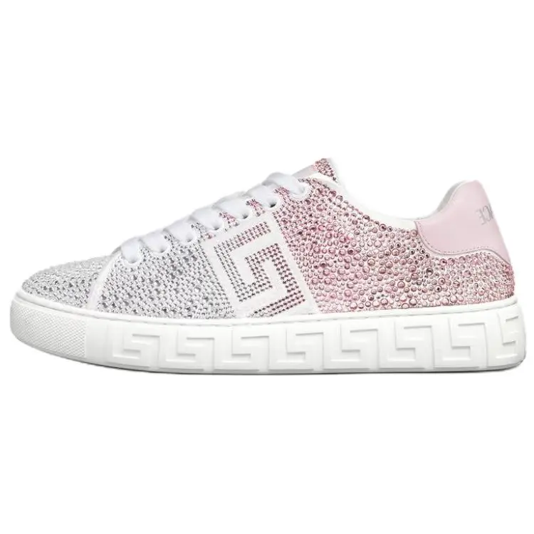 VERSACE Женские кроссовки Greca Low Top для скейтбординга розовые