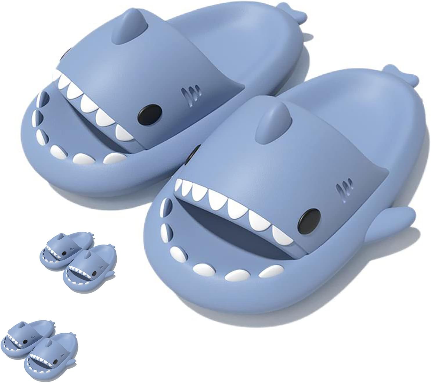 

Шлепанцы с акулами для женщин и мужчин, оригинальные шлепанцы Shark Slides, пляжные и для ванной, шлепанцы с акулой Generic, синий