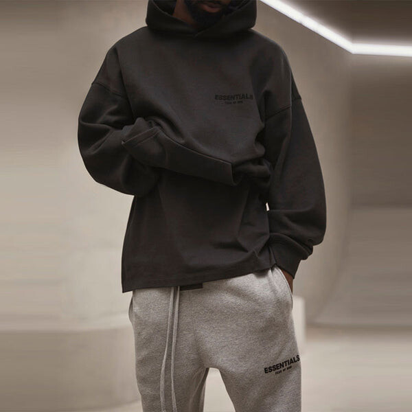 Толстовка Fear of God Essentials Stretch Limo Hoodie Black — фото 3