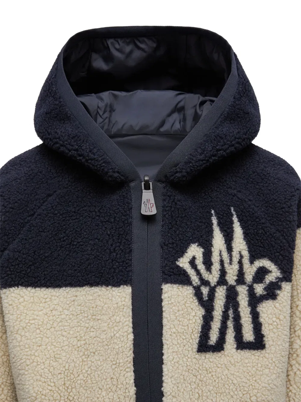 Двусторонняя толстовка с капюшоном и логотипом Moncler Grenoble Kids, синий — фото 4