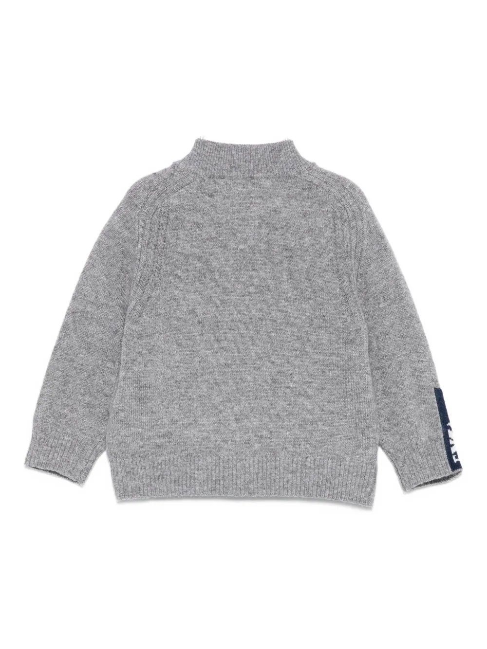 Кардиган на молнии с логотипом Emporio Armani Kids, серый — фото 2