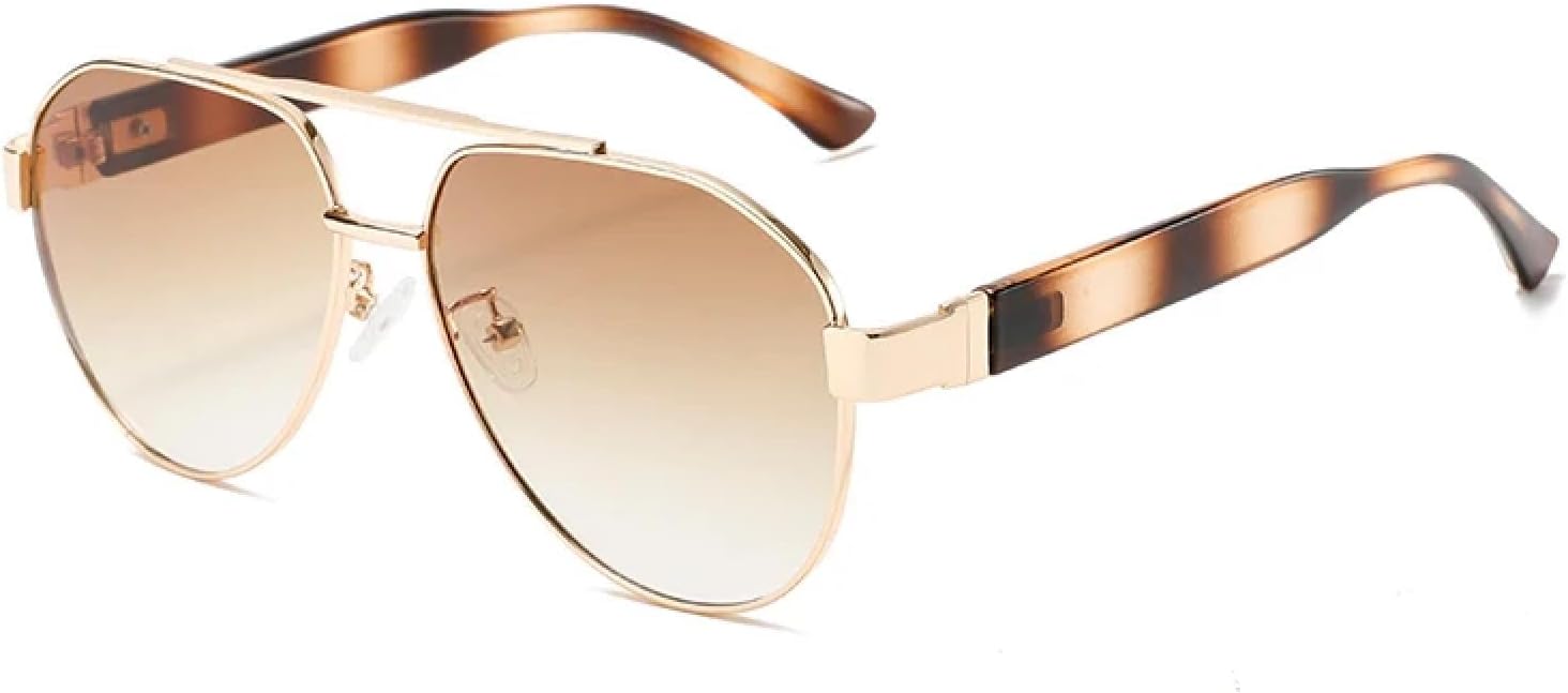 

Солнцезащитные очки с защитой UV400 | Мужские очки с металлическим градиентом, увеличенного размера | Линзы конфетных цветов для занятий спортом на открытом воздухе и вождения DSVIGF, Gold Tea Hawksbill