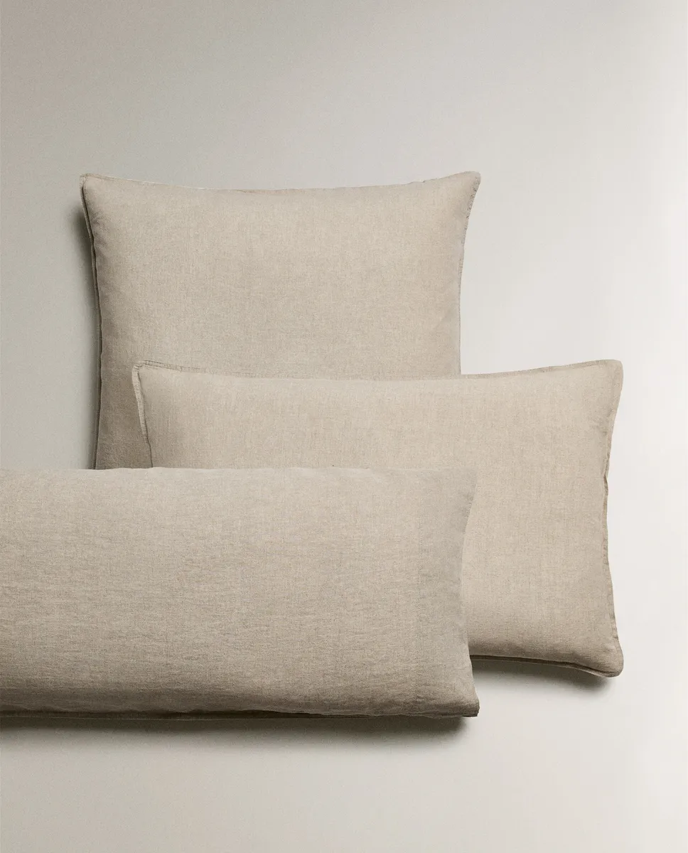 

Льняная наволочка Zara Home, светло-бежевый