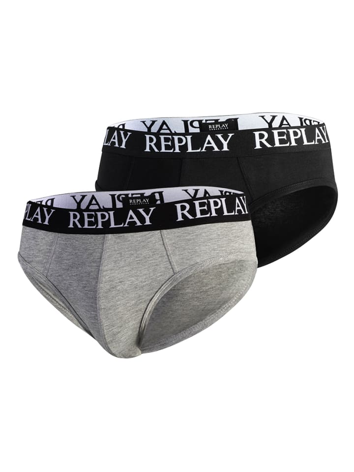 

Трусы Replay Slip REPLAY SLIP Basic Cuff Logo im praktischen 2er Pack, цвет multicolor