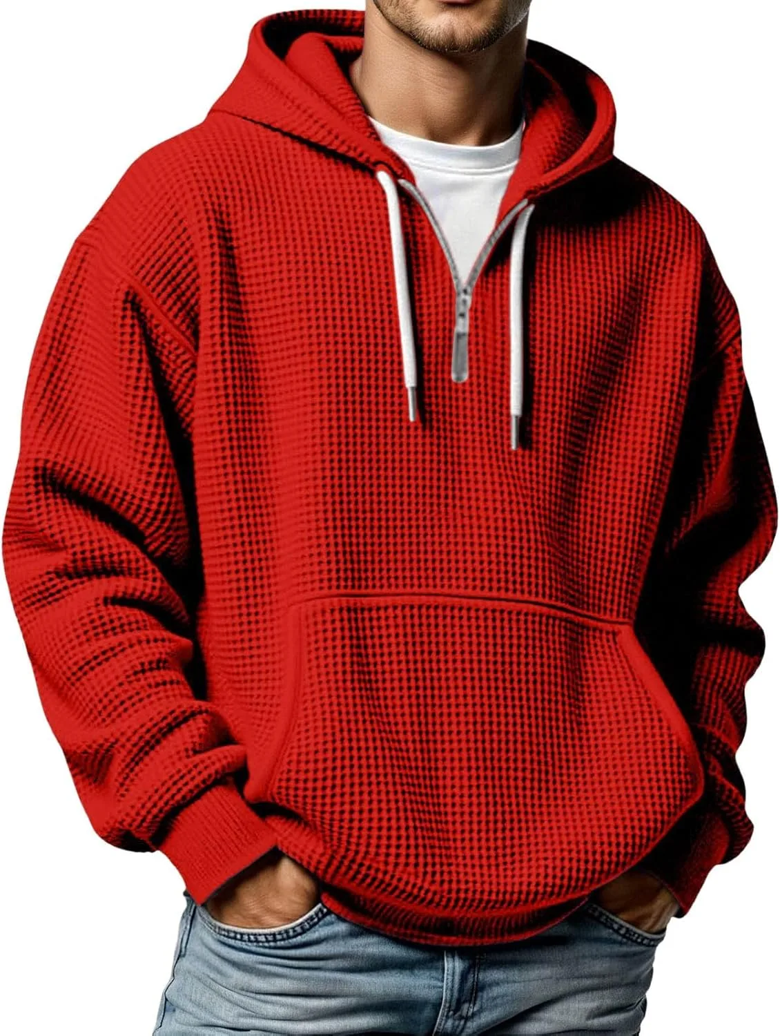 

Мужской худи с капюшоном, на молнии, с карманом ASFGIMUJ