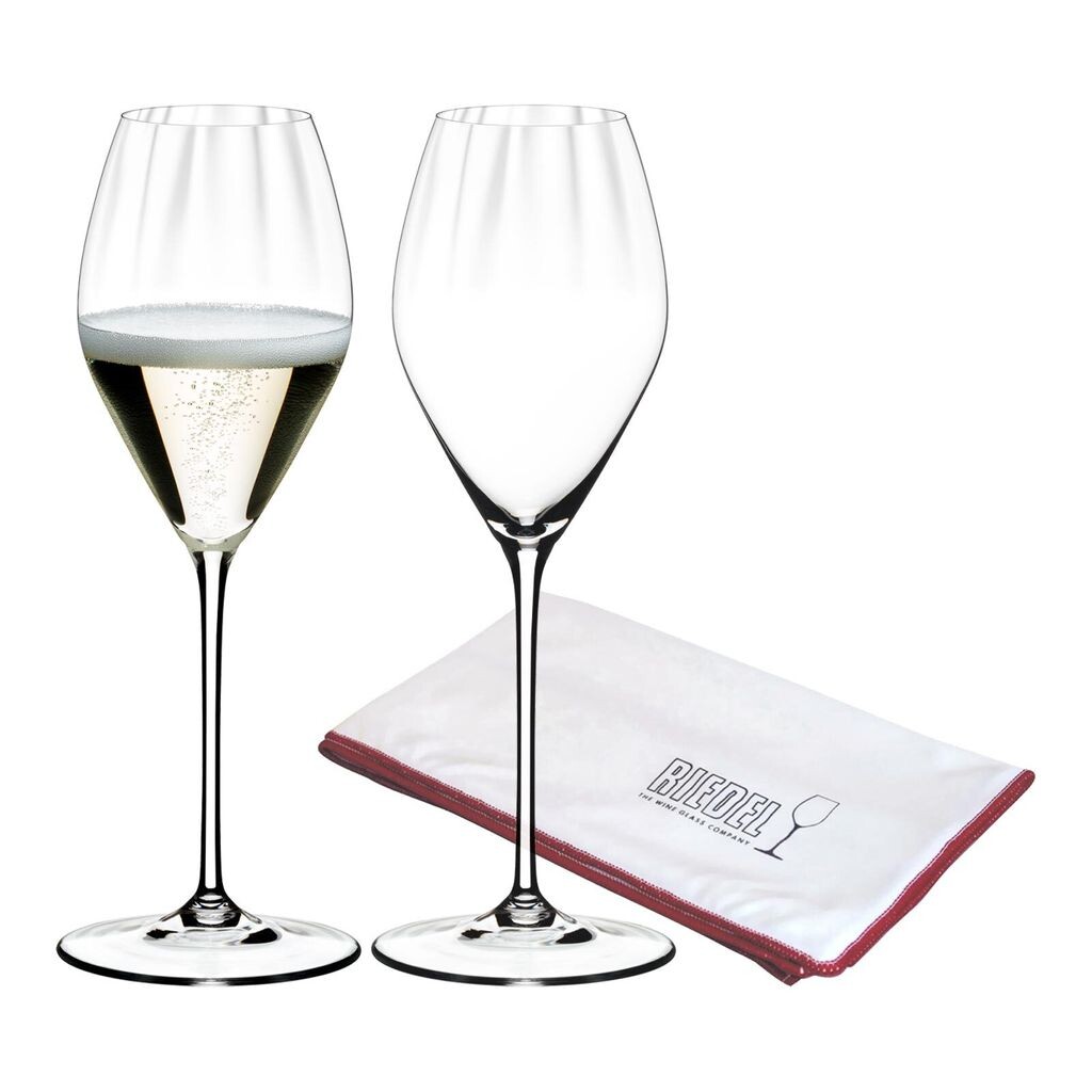 

Набор бокалов для шампанского Riedel PERFORMANCE, 2 шт. + салфетка для полировки