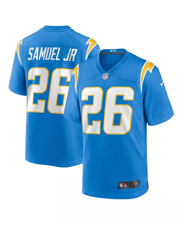 Мужская игровая футболка Los Angeles Chargers Asante Samuel Jr. в пудрово-голубом цвете Nike — фото 2
