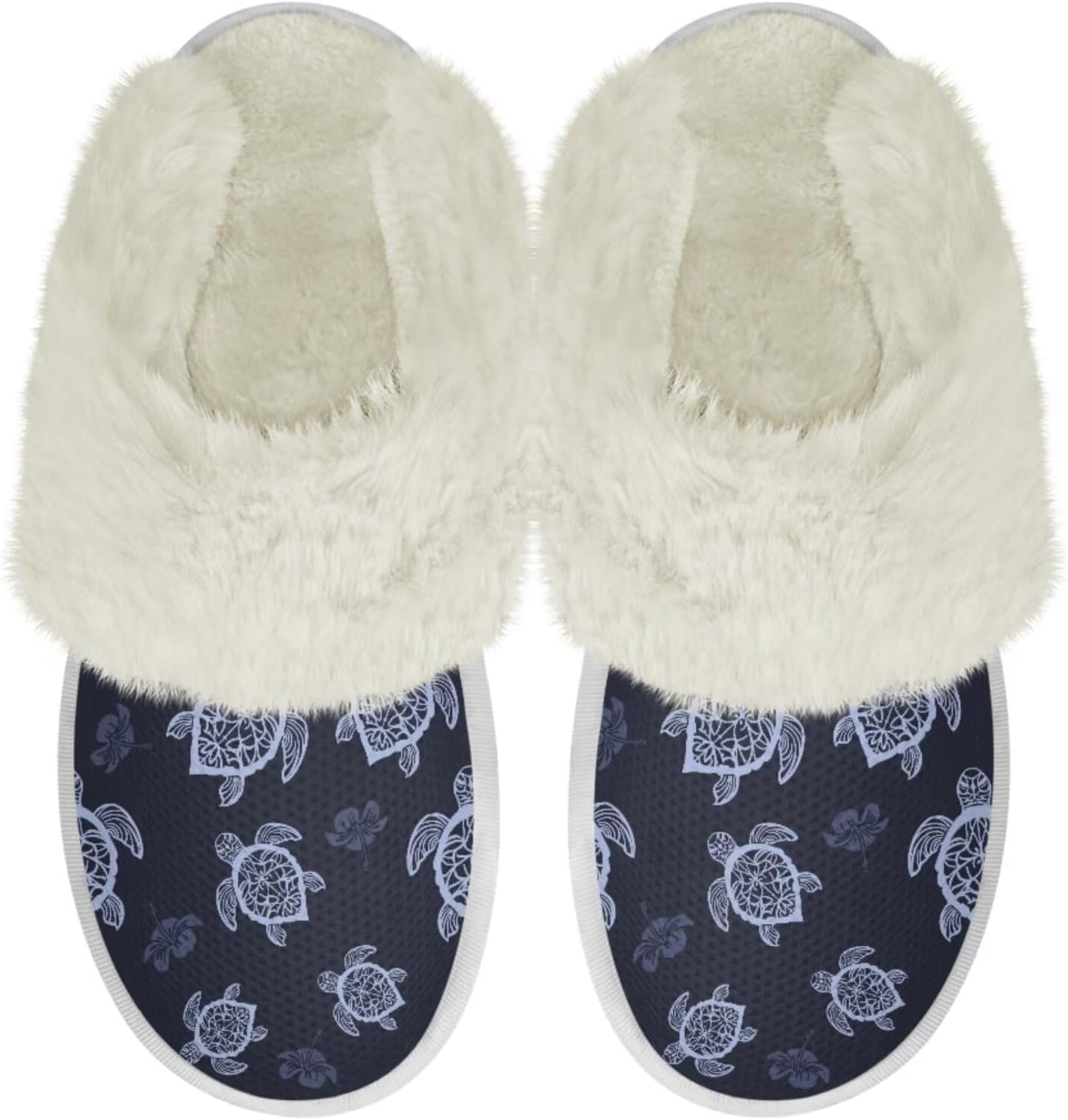 

Женские и мужские тапочки для дома, уютные пушистые тапочки с мемори-фоамом, повседневные домашние тапочки на мягкой подошве Chririnla, Turtles Print